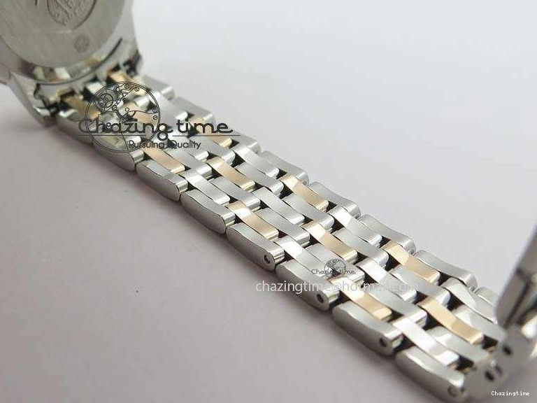 0426 De Ville 27mm SS RG Ladies MK 1:1 Best Edition White MOP Dial Diamond Markers On SS Bracelet Ronda Quartz Chic 8198